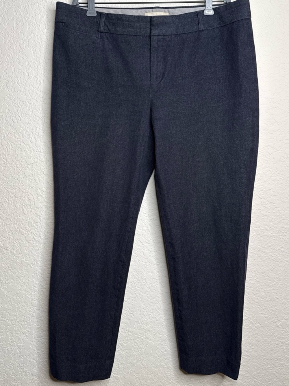 Banana Republic Sloan Fit Navy Cropped Trousers Dark Wash Denim Look Size 14